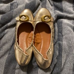 Coach Ballet Flats Gold Size 8